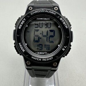 3/$30 Armitron Digital Watch Women Black Round 45/7086 WR 100M New Battery